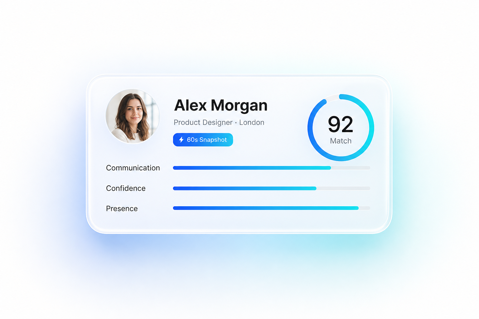 BlinkCV candidate profile preview with match score